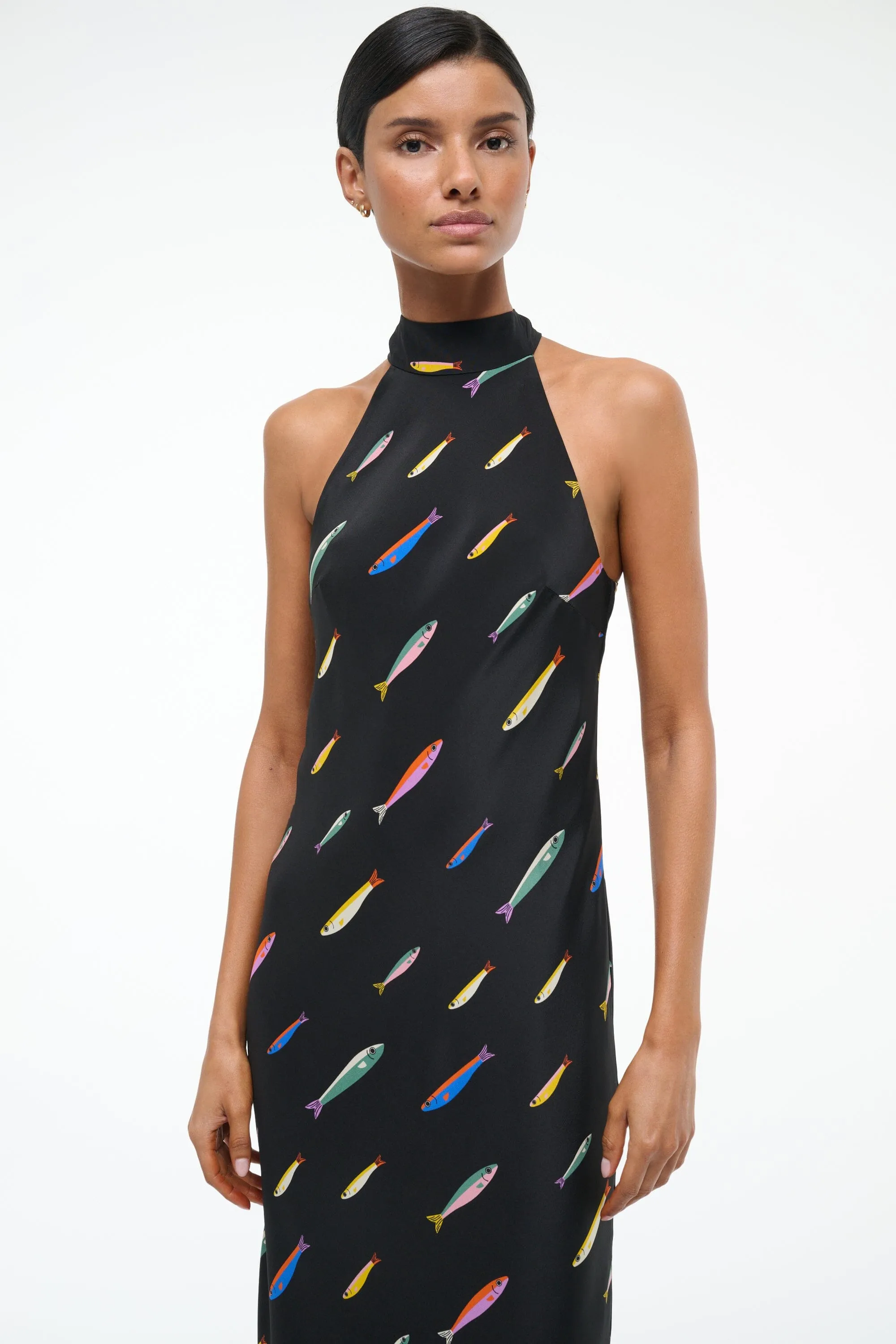 WINNIE SILK DRESS | POP SARDINES BLACK