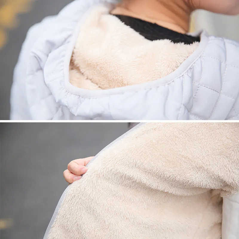 Women's Hooded Jacket Casual Basic Warm Velvet Lamb Parka Coat  Autumn Winter New Solid Light Soft Outerwear