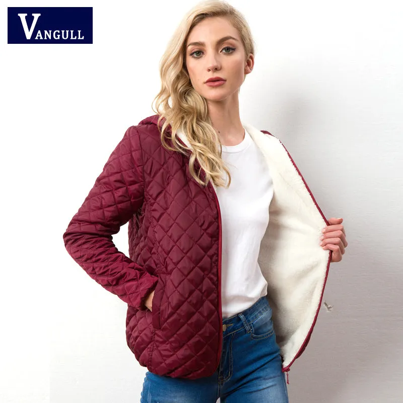 Women's Hooded Jacket Casual Basic Warm Velvet Lamb Parka Coat  Autumn Winter New Solid Light Soft Outerwear