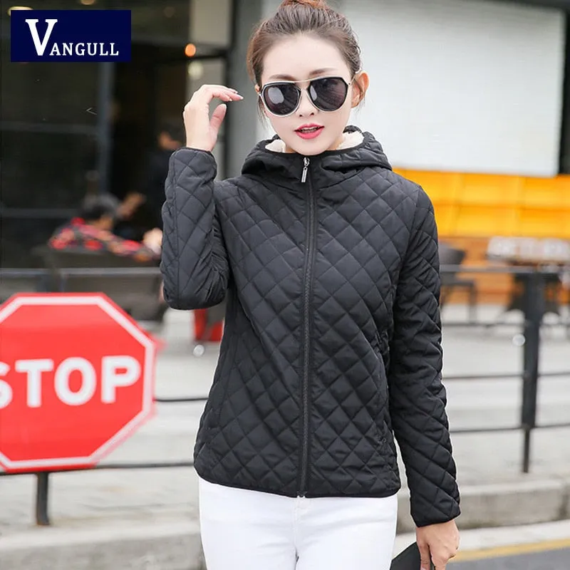 Women's Hooded Jacket Casual Basic Warm Velvet Lamb Parka Coat  Autumn Winter New Solid Light Soft Outerwear